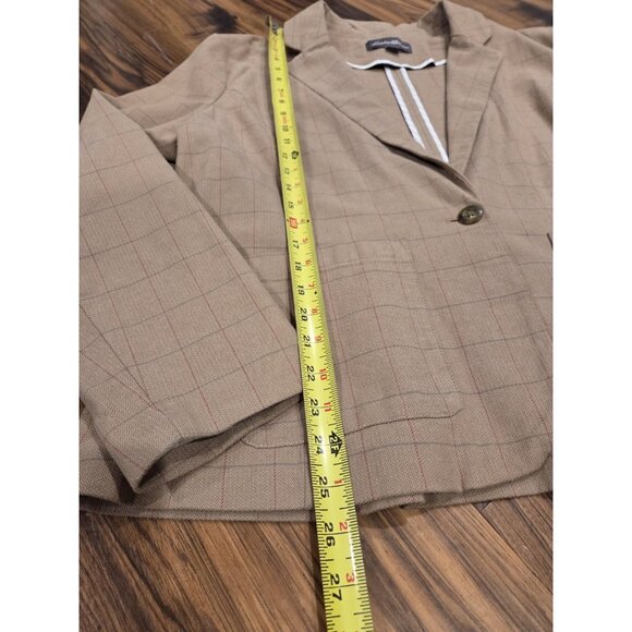 Eddie Bauer Windowpane Plaid Blazer Jacket Stretch Sz 2XL Pinstripe Sleeve - Picture 12 of 13